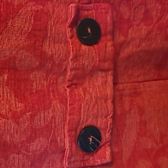 CMC Color Me Cotton Orange Floral Tapestry Coat - Picture 6 of 10